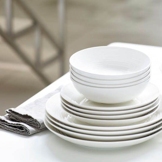 Maze tallriksset 12 delar, vit Royal Doulton