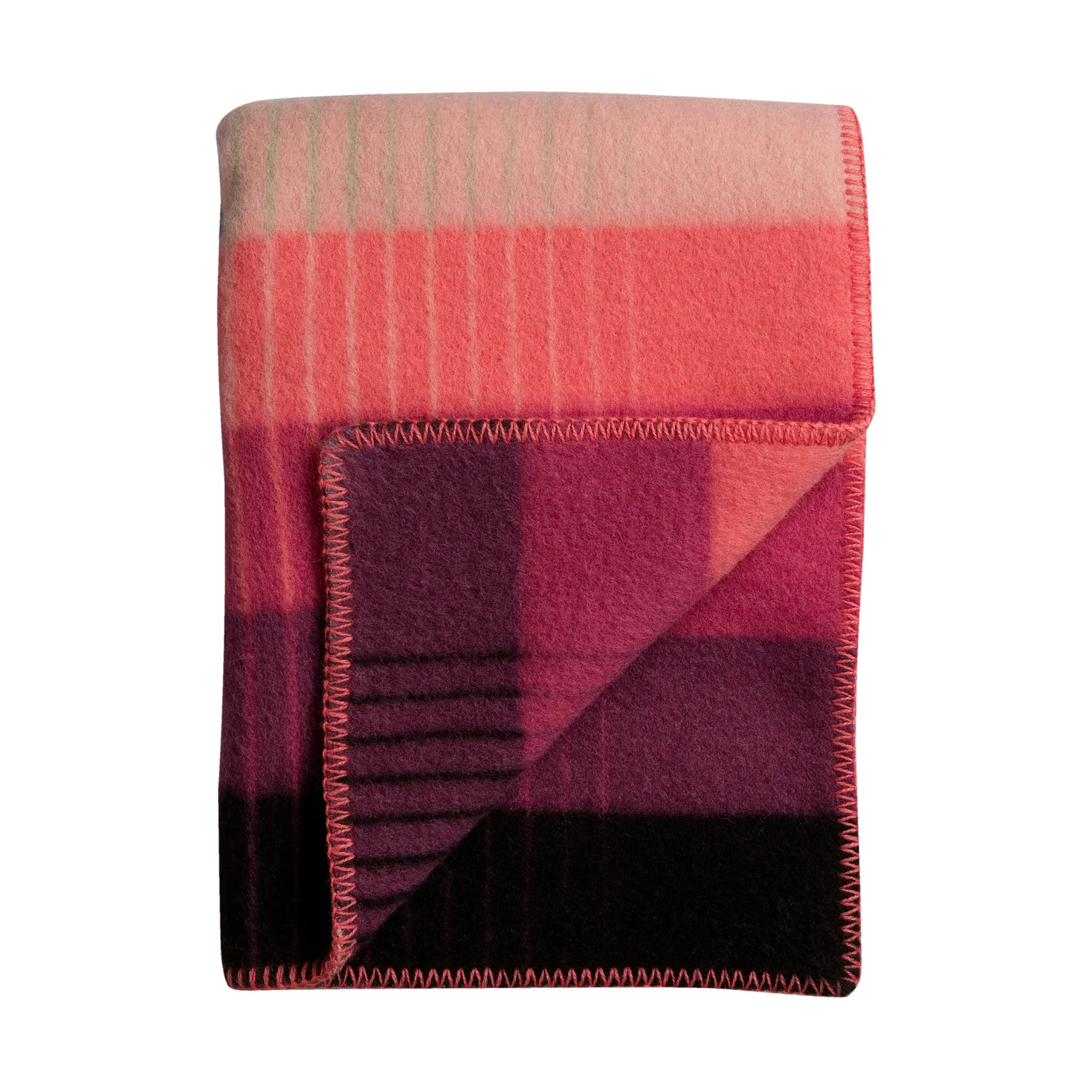Åsmund gradient filt 135x200 cm, Pink-green Røros Tweed