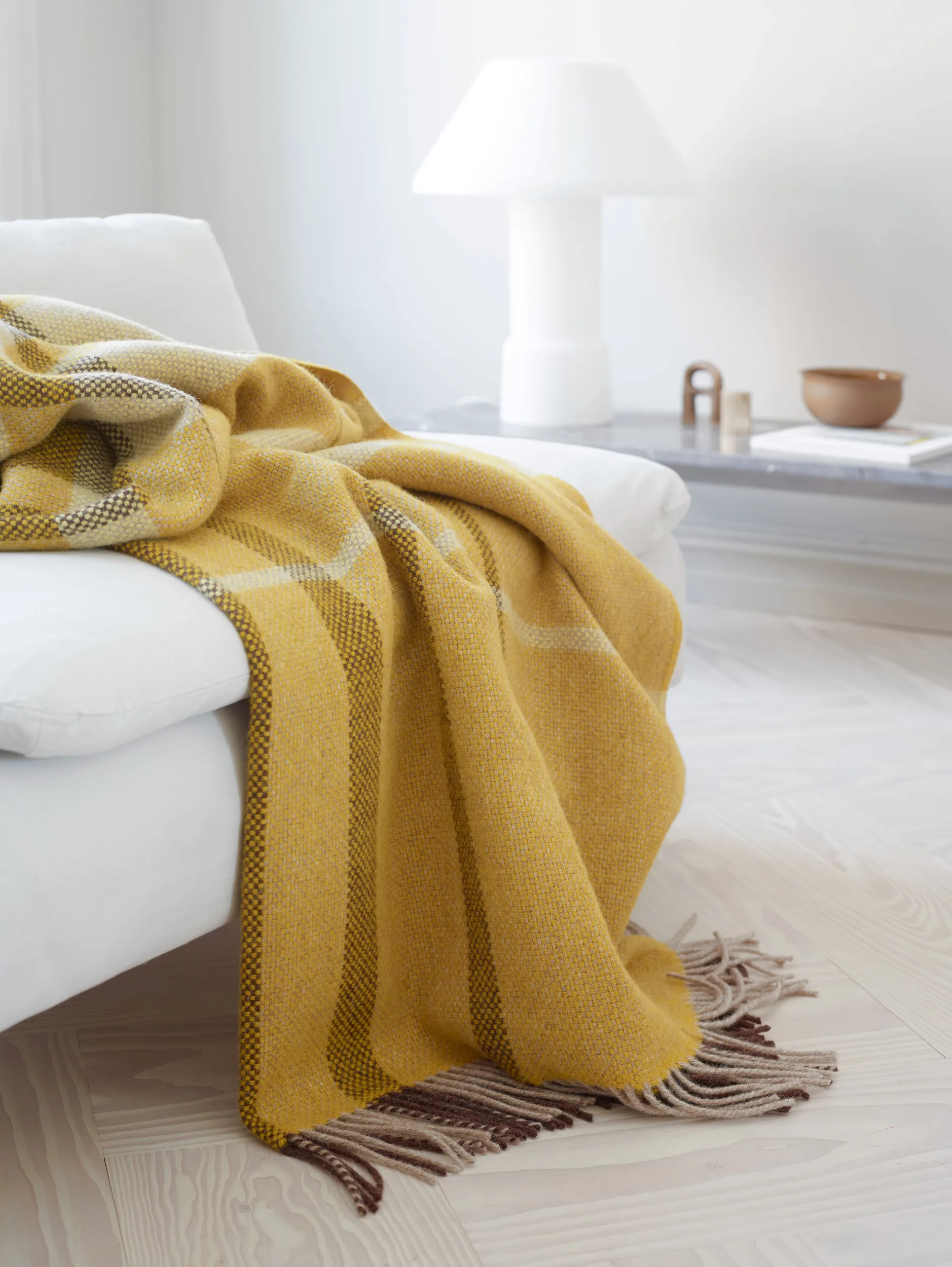 Filos pläd 145x220 cm, Yellow Røros Tweed