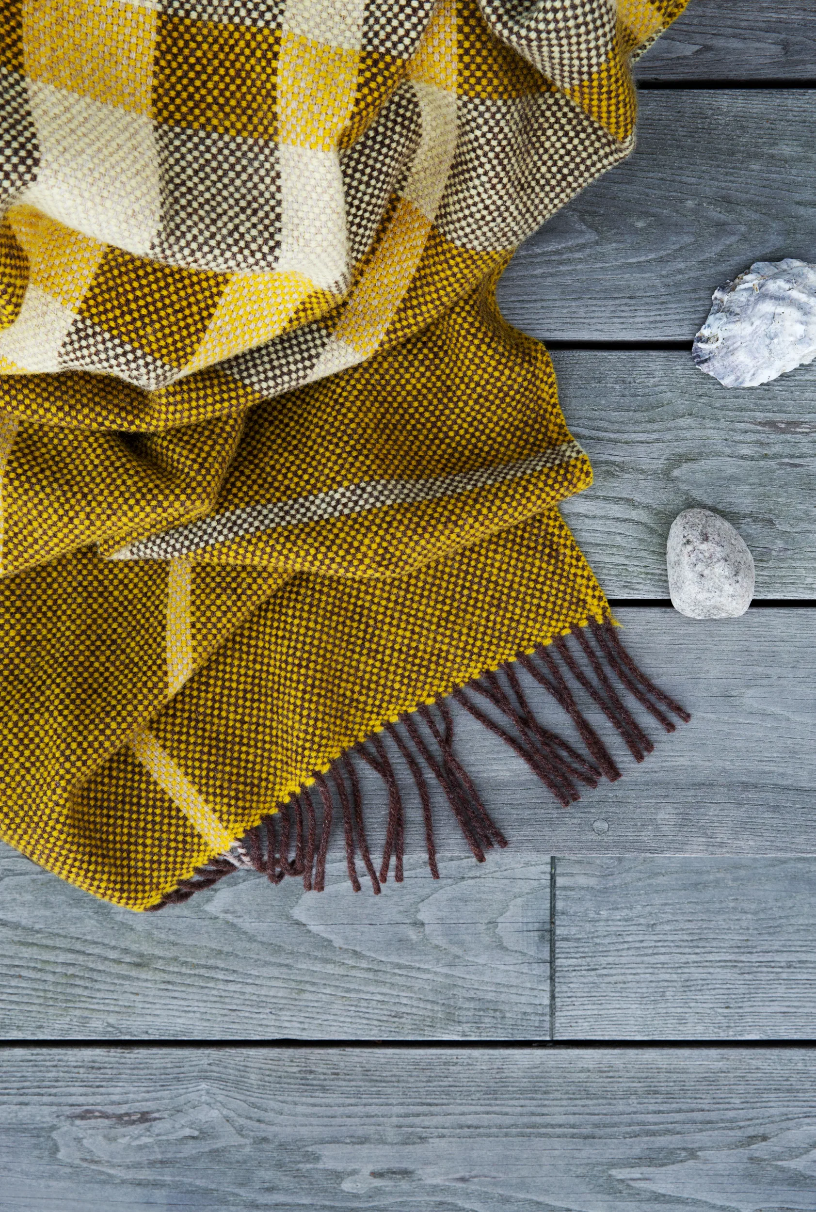 Filos pläd 145x220 cm, Yellow Røros Tweed