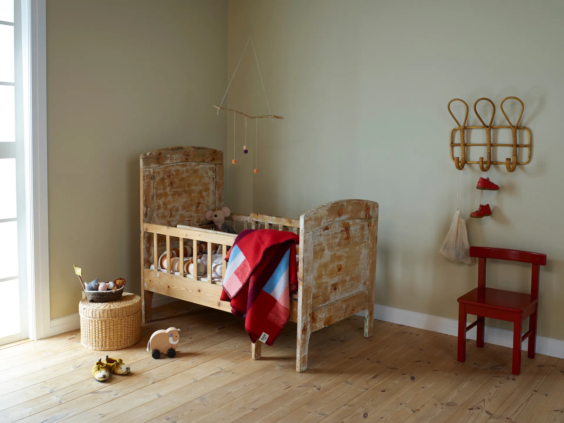 Mikkel filt 135x200 cm, Red Røros Tweed