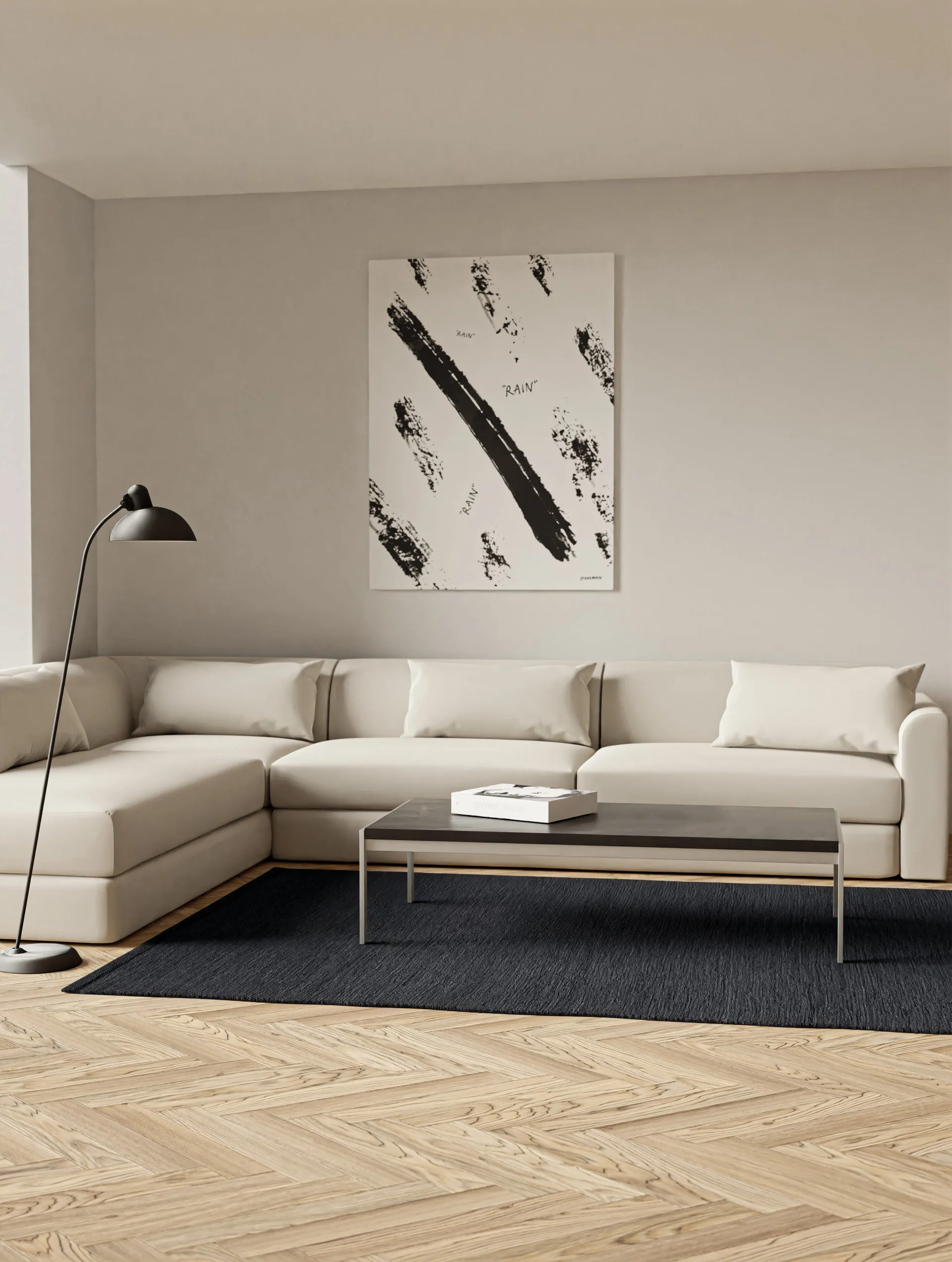 Cotton matta 140x200 cm, Charcoal Rug Solid