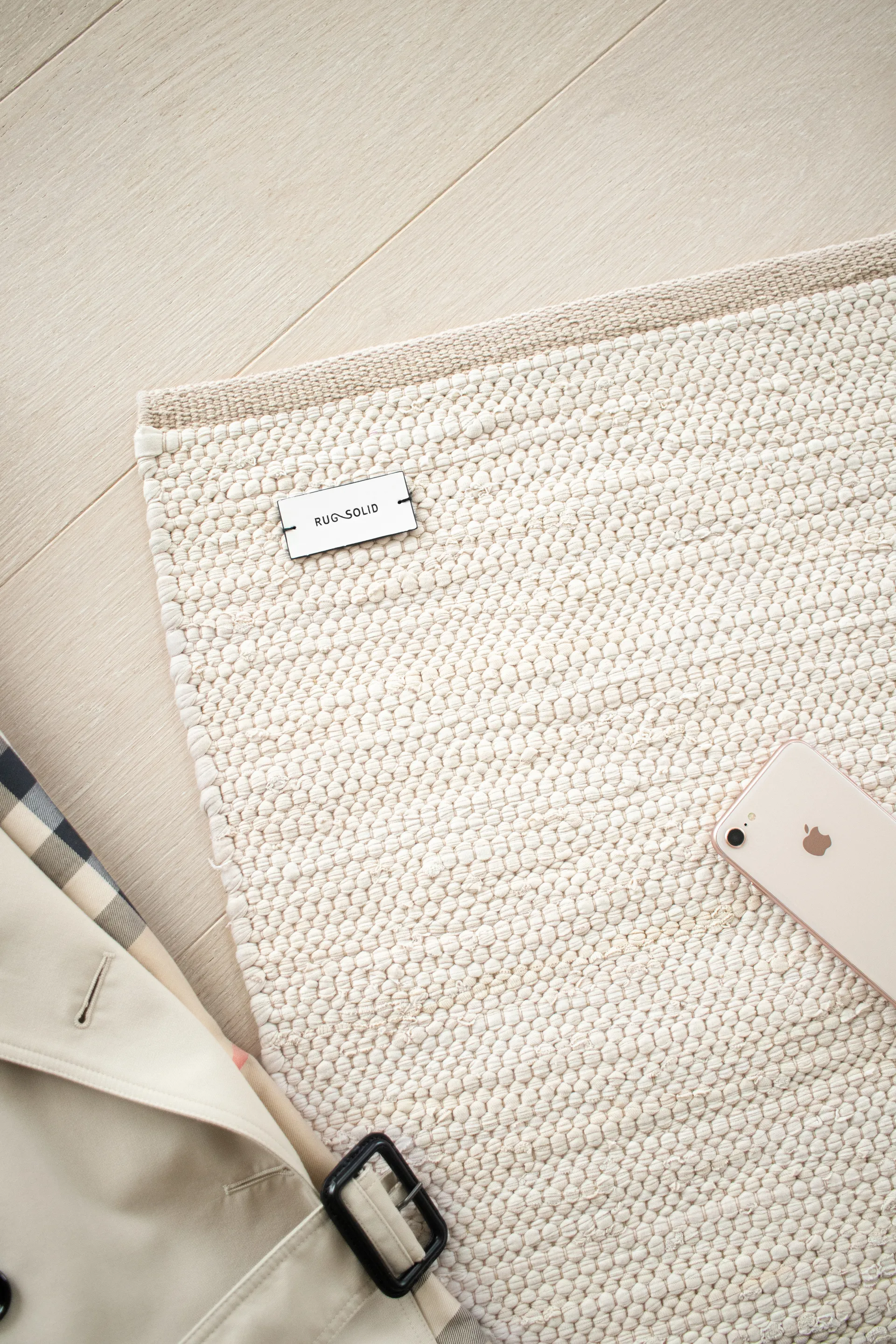 Cotton matta 140x200 cm, desert white (vit) Rug Solid