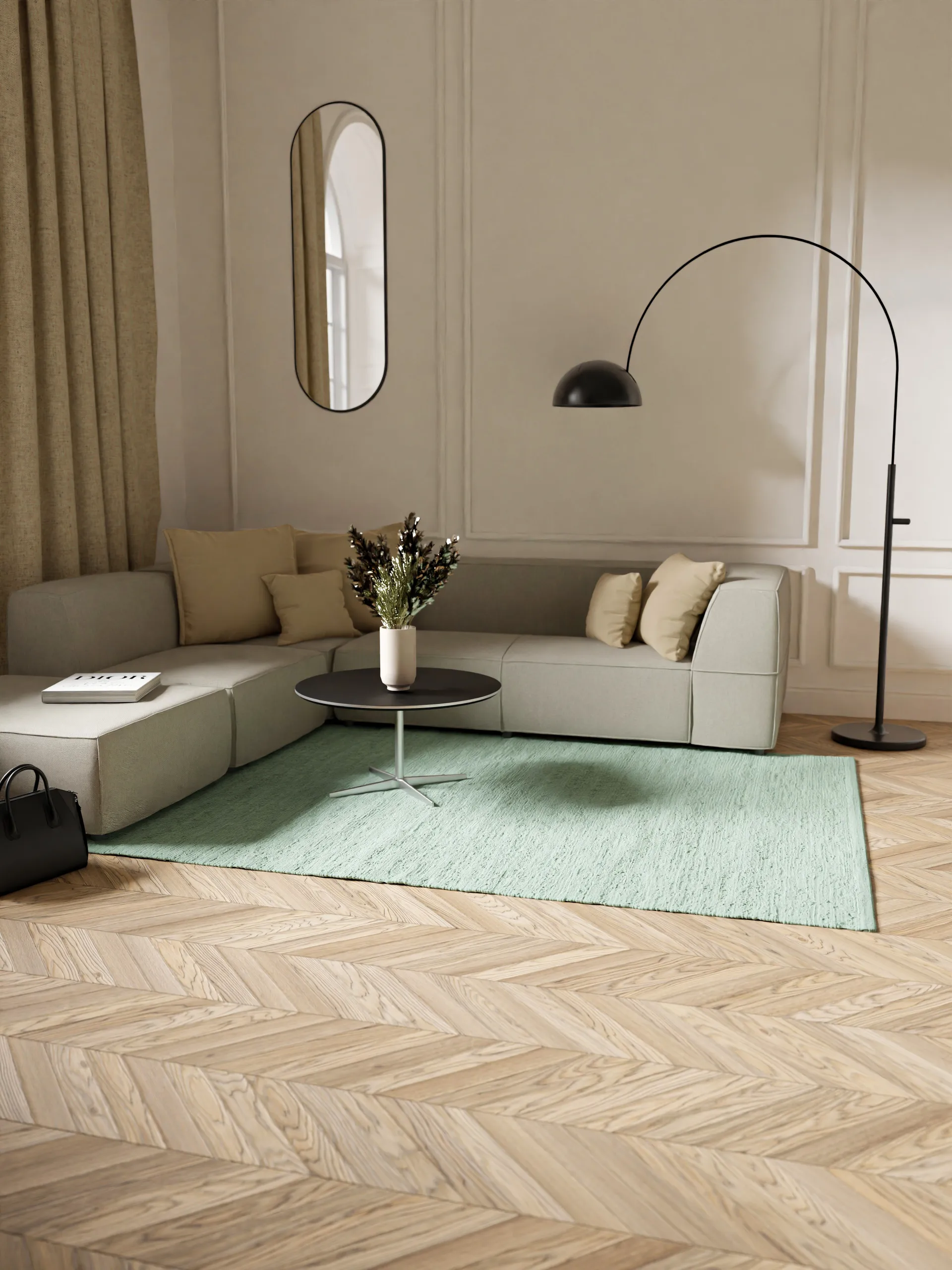 Cotton matta 140x200 cm, Dusty jade (mint) Rug Solid