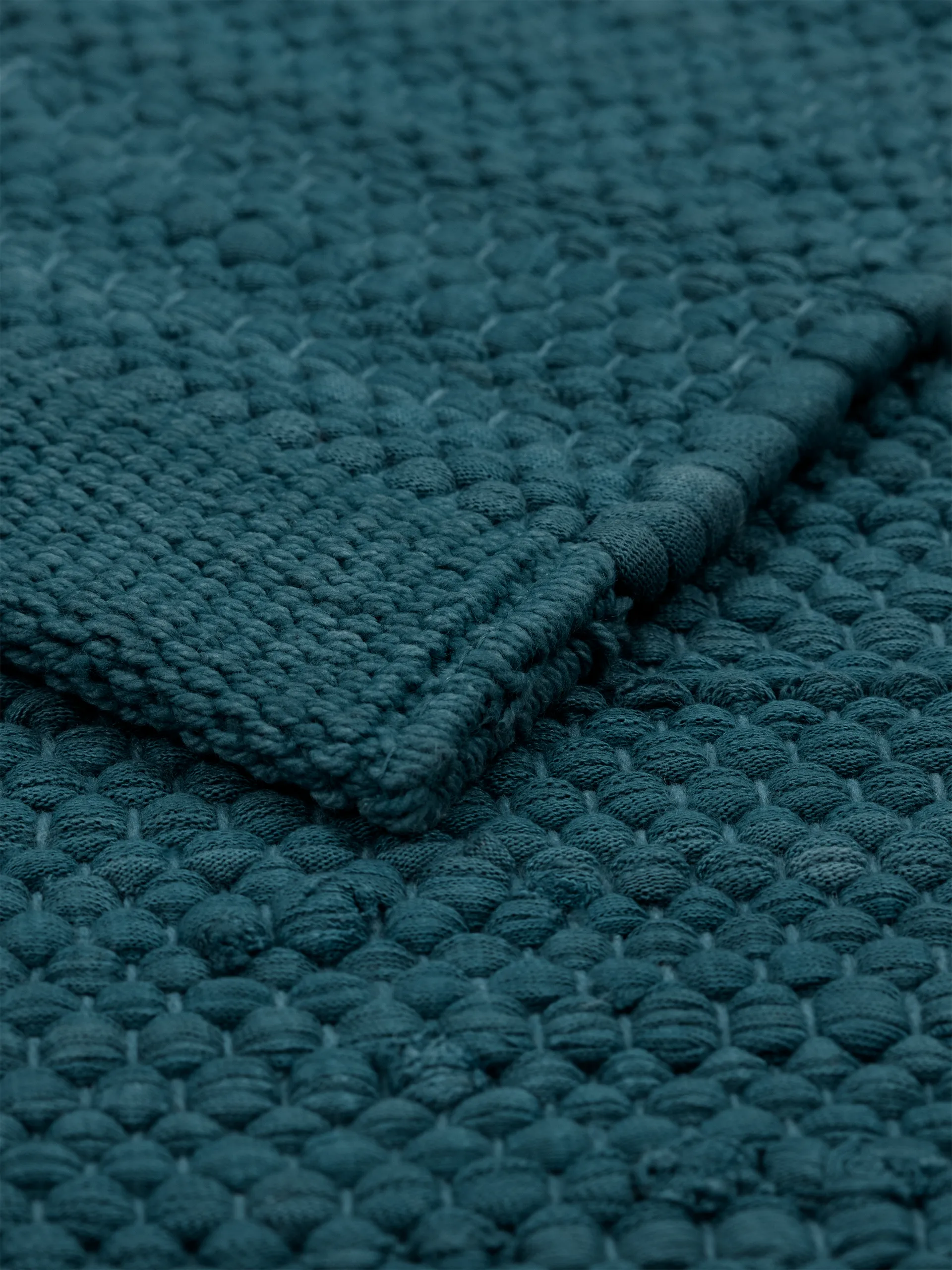 Cotton matta 140x200 cm, Petroleum (petrolblå) Rug Solid
