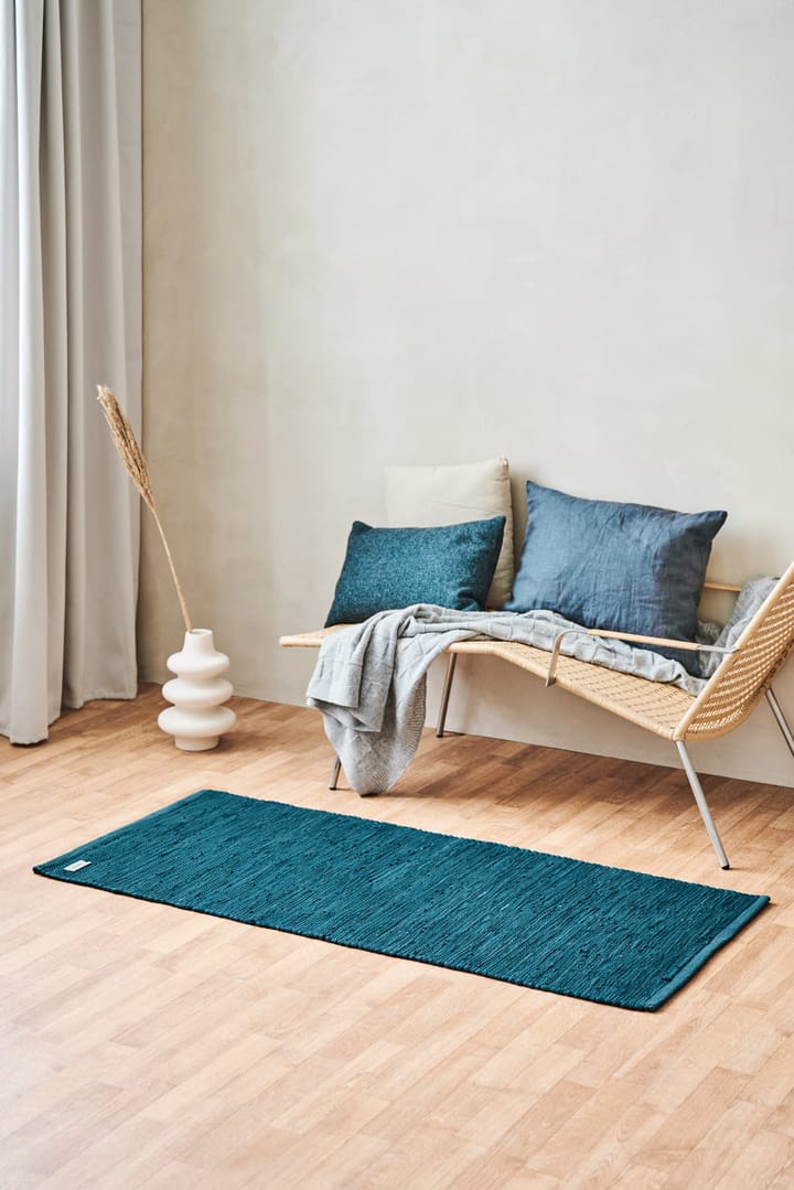 Cotton matta 60x90 cm, Petroleum (petrolblå) Rug Solid