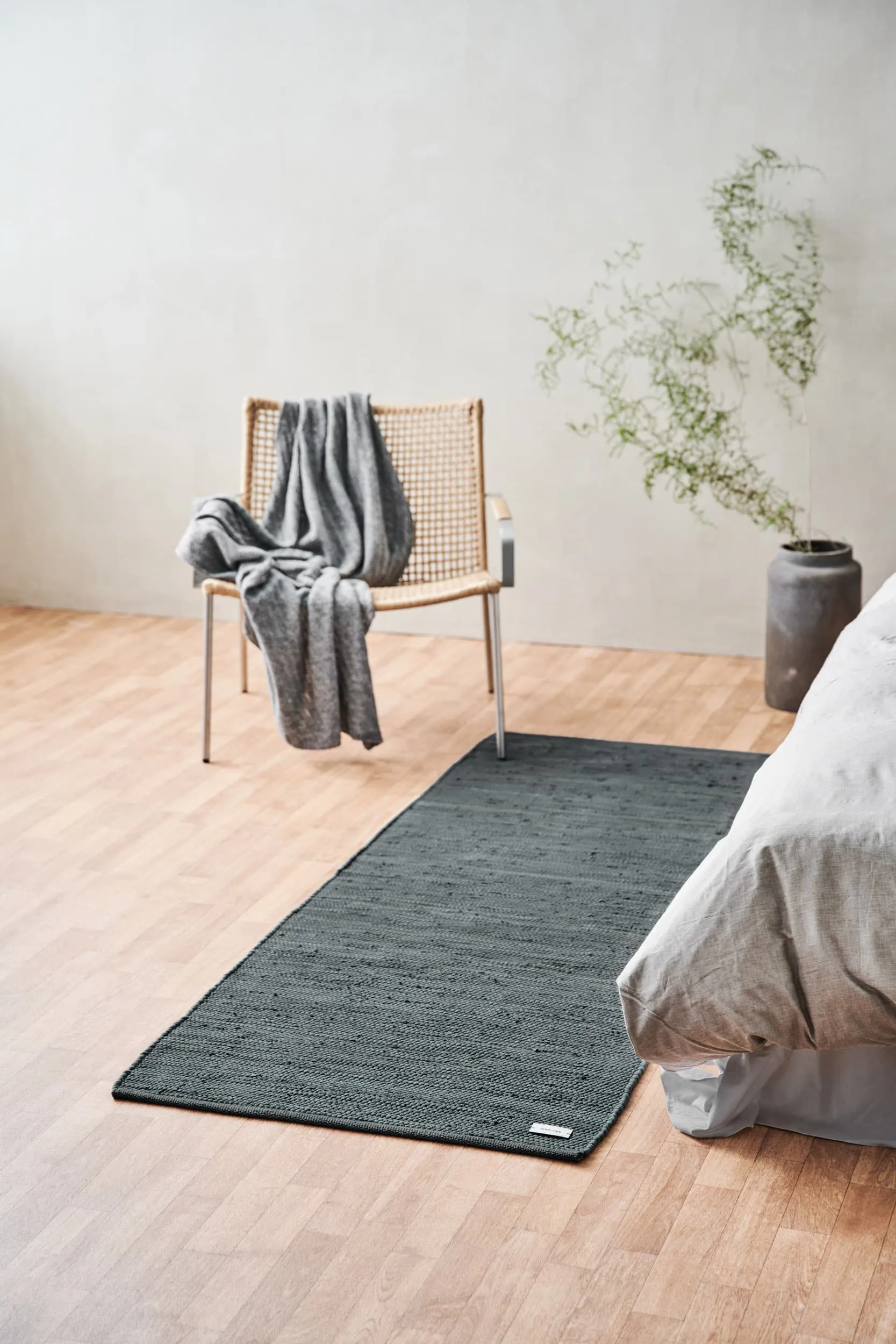 Cotton matta 65x135 cm, Steel grey (grå) Rug Solid