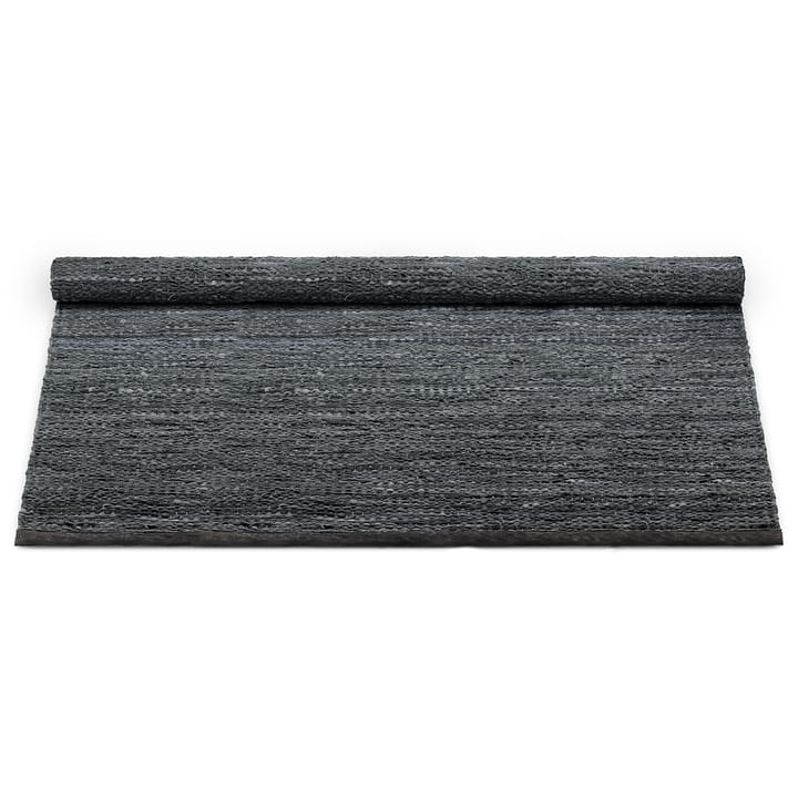 Leather matta 140x200 cm, dark grey (mörkgrå) Rug Solid