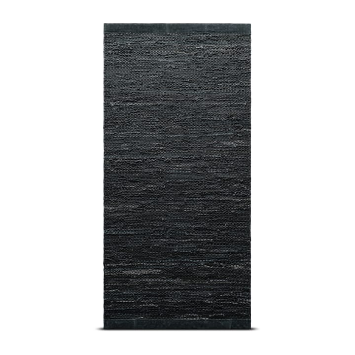 Leather matta 140x200 cm - dark grey (mörkgrå) - Rug Solid