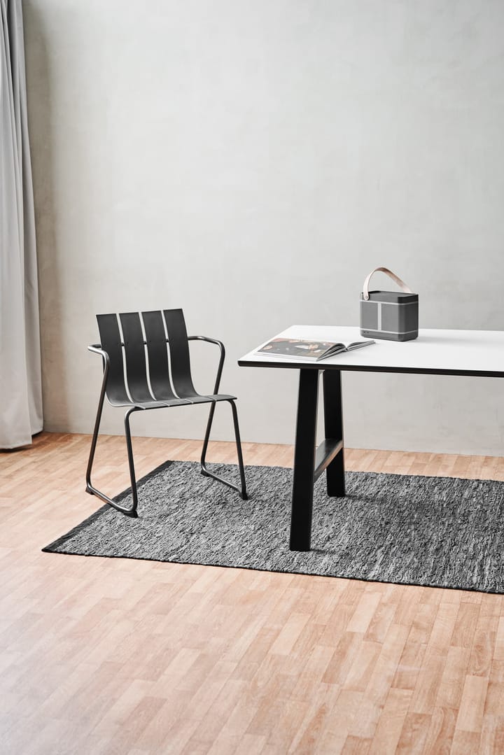 Leather matta 140x200 cm, dark grey (mörkgrå) Rug Solid