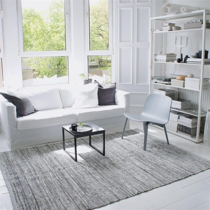 Leather matta 140x200 cm, light grey (ljusgrå) Rug Solid