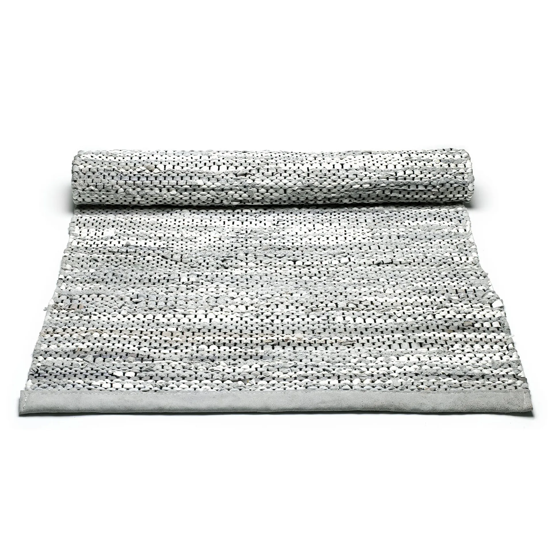 Leather matta 170x240 cm, light grey (ljusgrå) Rug Solid