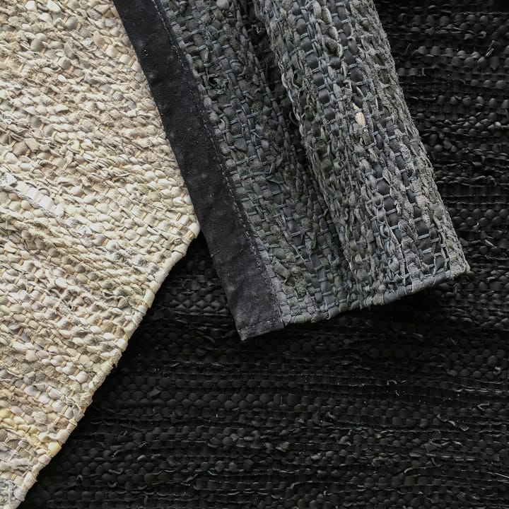 Leather matta 200x300 cm, dark grey (mörkgrå) Rug Solid