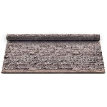 Leather matta 200x300 cm - Wood (brun) - Rug Solid
