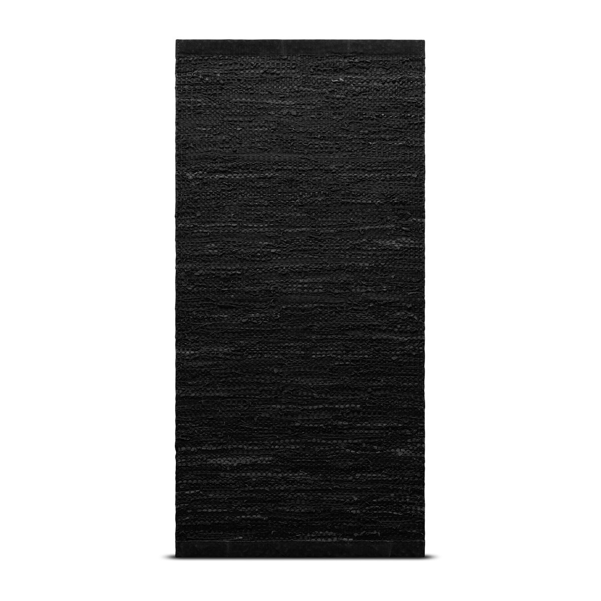 Rug Solid Leather matta 60x90 cm black (svart) | Skandinavisk Design | Bomulls- & Trasmattor | Svart