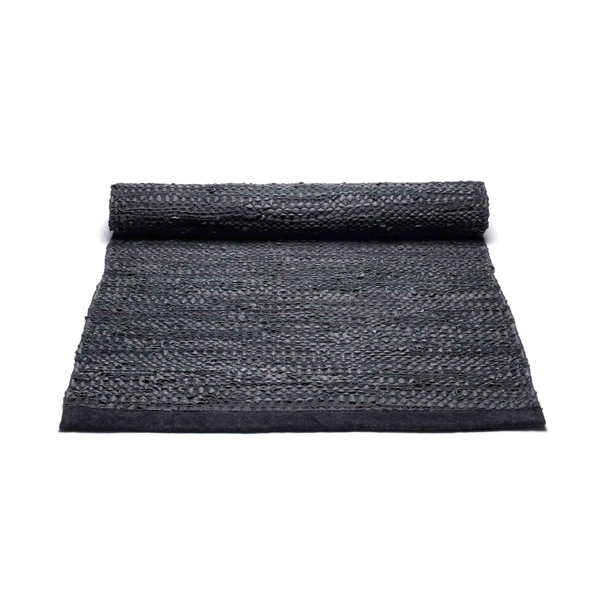 Leather matta 60x90 cm, black (svart) Rug Solid