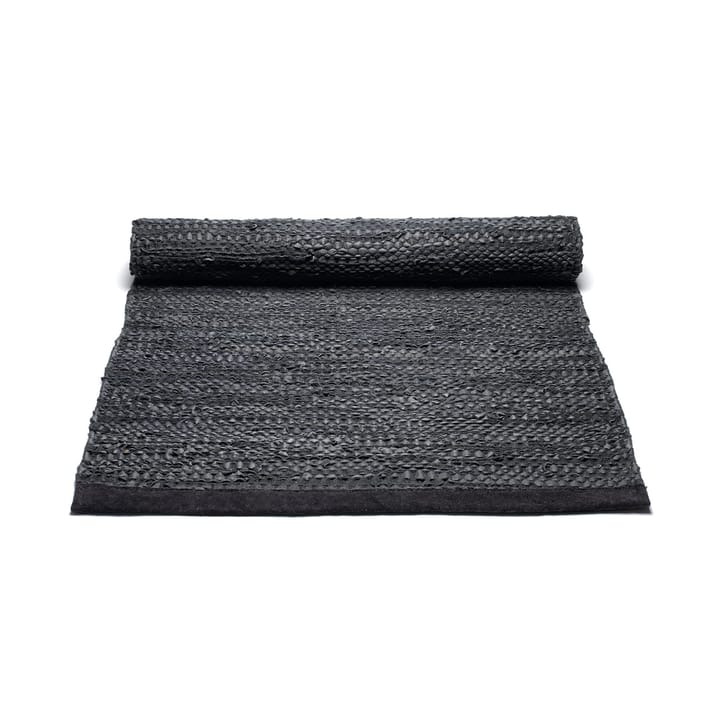 Leather matta 60x90 cm, black (svart) Rug Solid