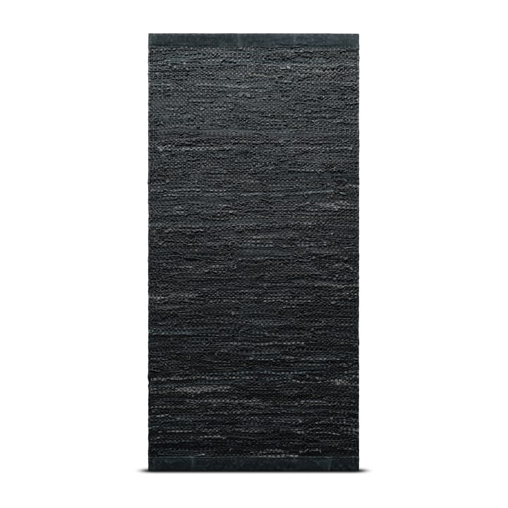 Leather matta 60x90 cm - dark grey (mörkgrå) - Rug Solid