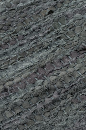 Leather matta 60x90 cm - dark grey (mörkgrå) - Rug Solid