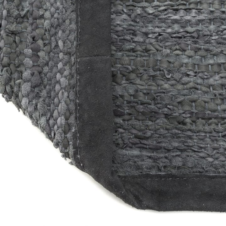 Leather matta 60x90 cm, dark grey (mörkgrå) Rug Solid