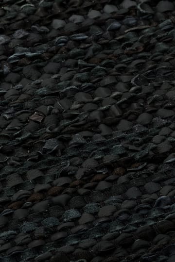 Leather matta 65x135 cm - black (svart) - Rug Solid