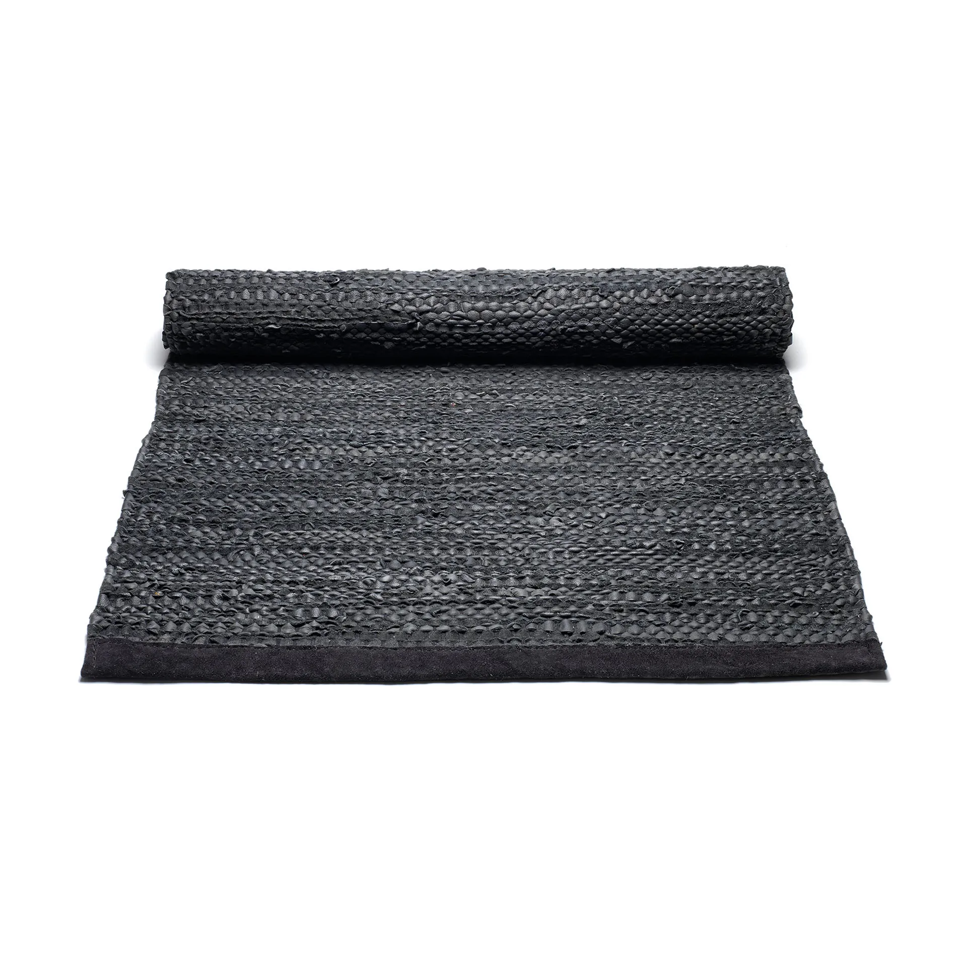 Leather matta 65x135 cm, black (svart) Rug Solid