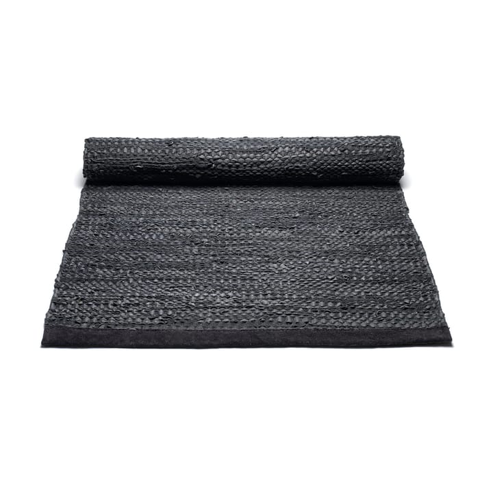 Leather matta 65x135 cm, black (svart) Rug Solid