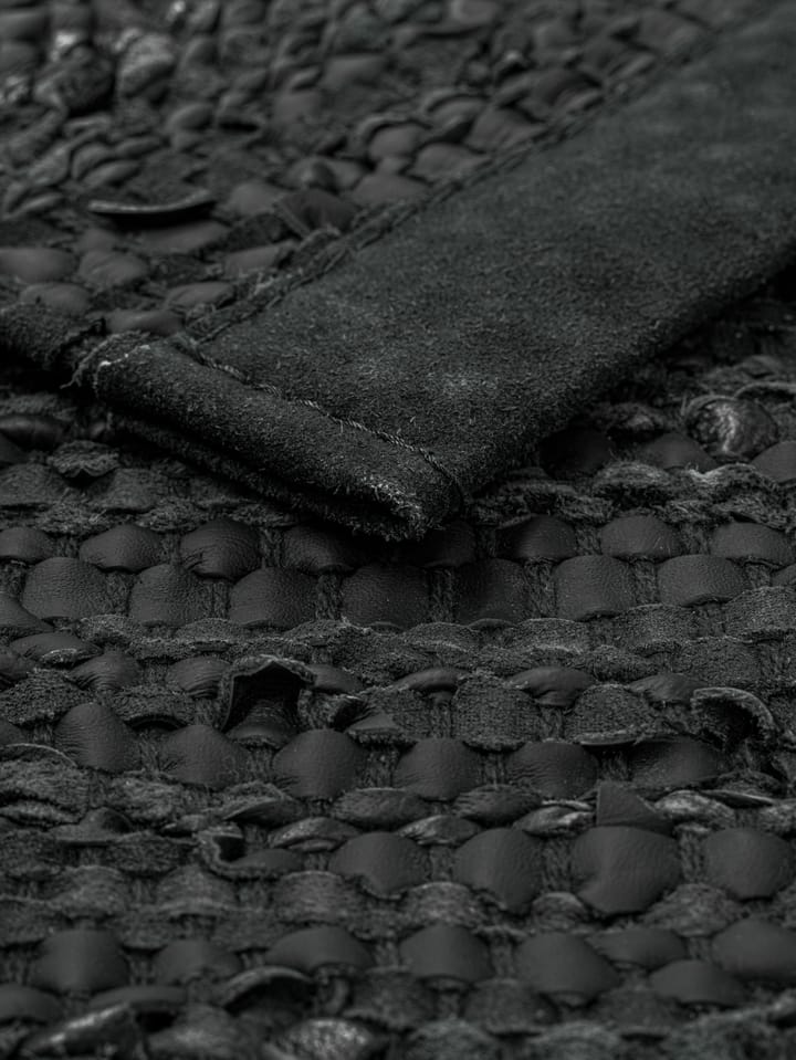 Leather matta 65x135 cm, dark grey (mörkgrå) Rug Solid