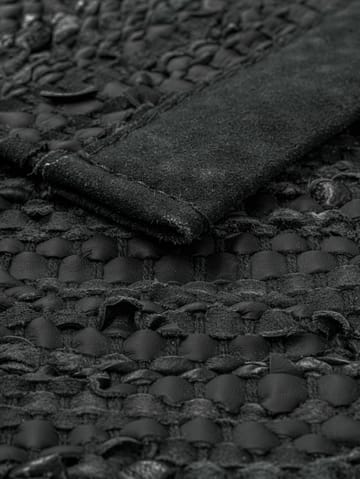 Leather matta 65x135 cm - dark grey (mörkgrå) - Rug Solid