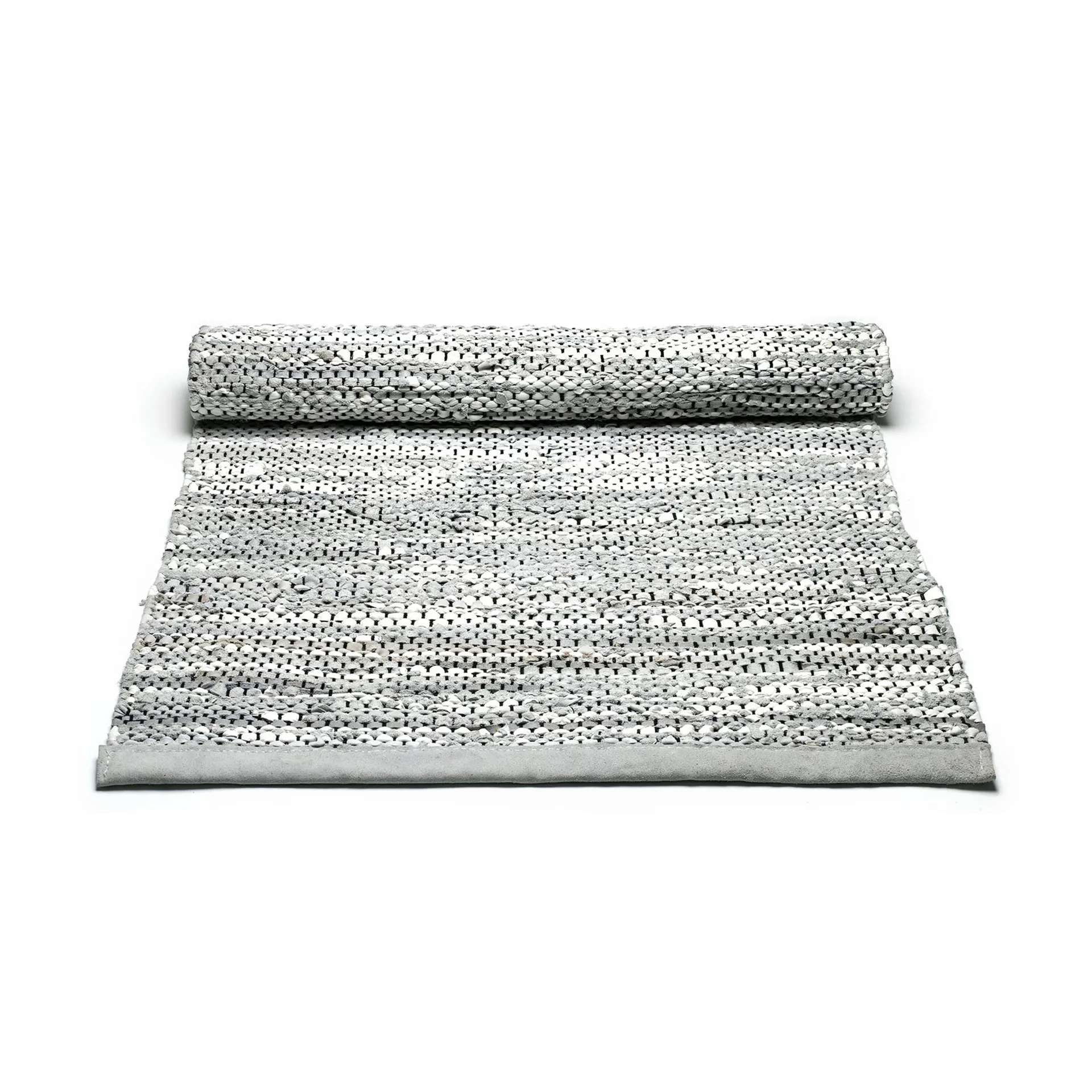 Leather matta 65x135 cm, light grey (ljusgrå) Rug Solid