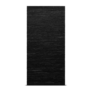Leather matta 75x200 cm - black (svart) - Rug Solid