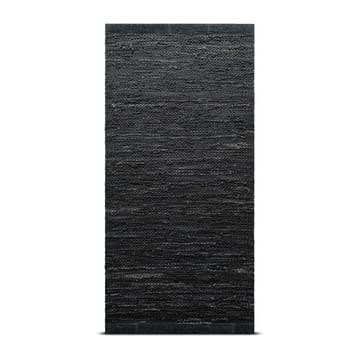 Leather matta 75x200 cm - dark grey (mörkgrå) - Rug Solid