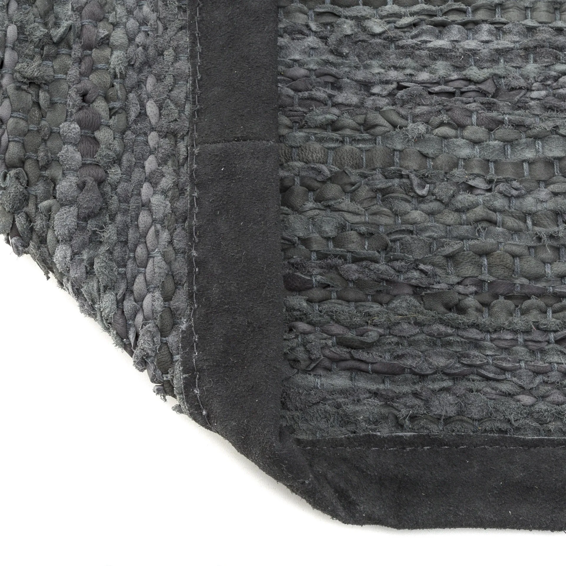 Leather matta 75x200 cm, dark grey (mörkgrå) Rug Solid
