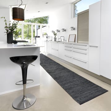 Leather matta 75x200 cm - dark grey (mörkgrå) - Rug Solid