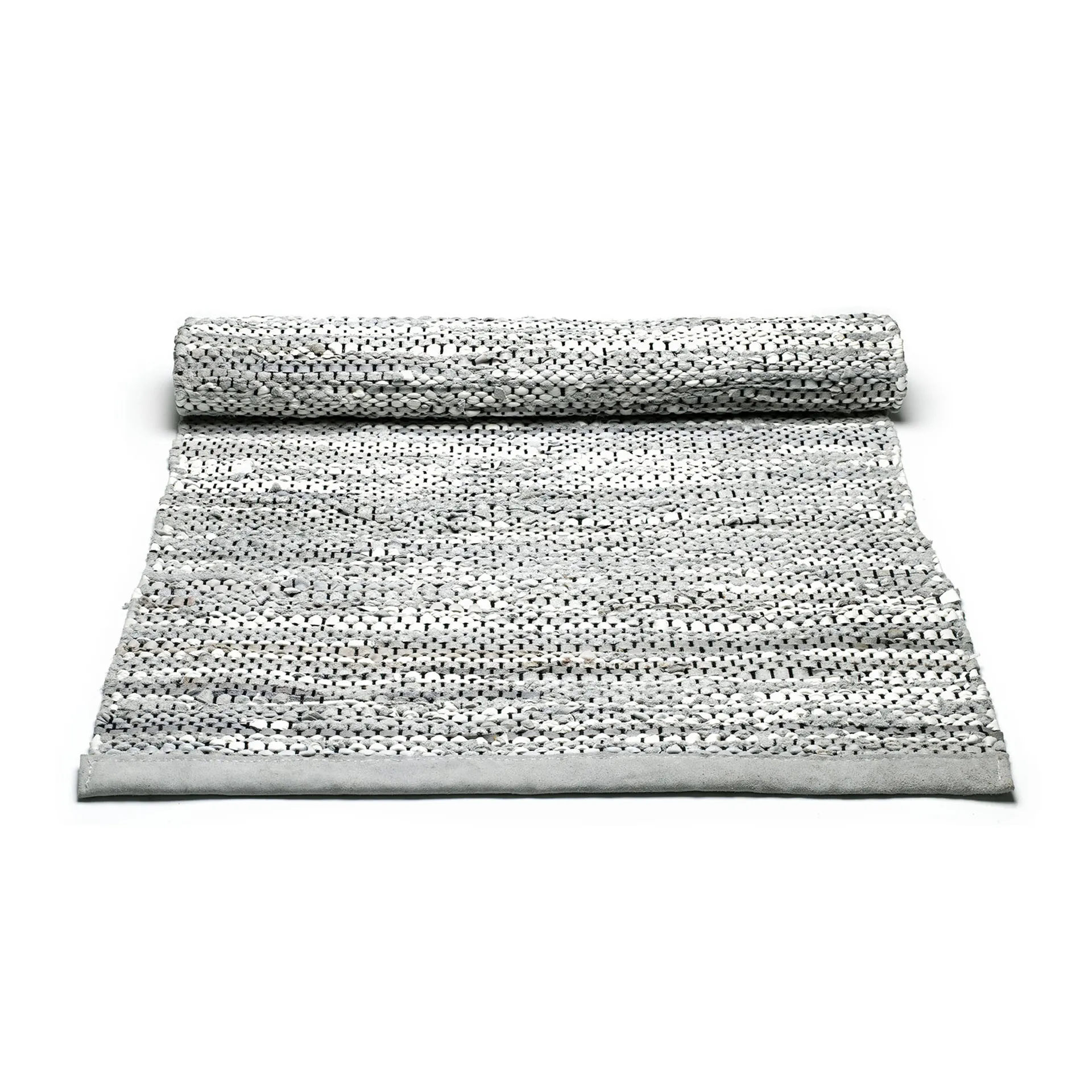 Leather matta 75x200 cm, light grey (ljusgrå) Rug Solid