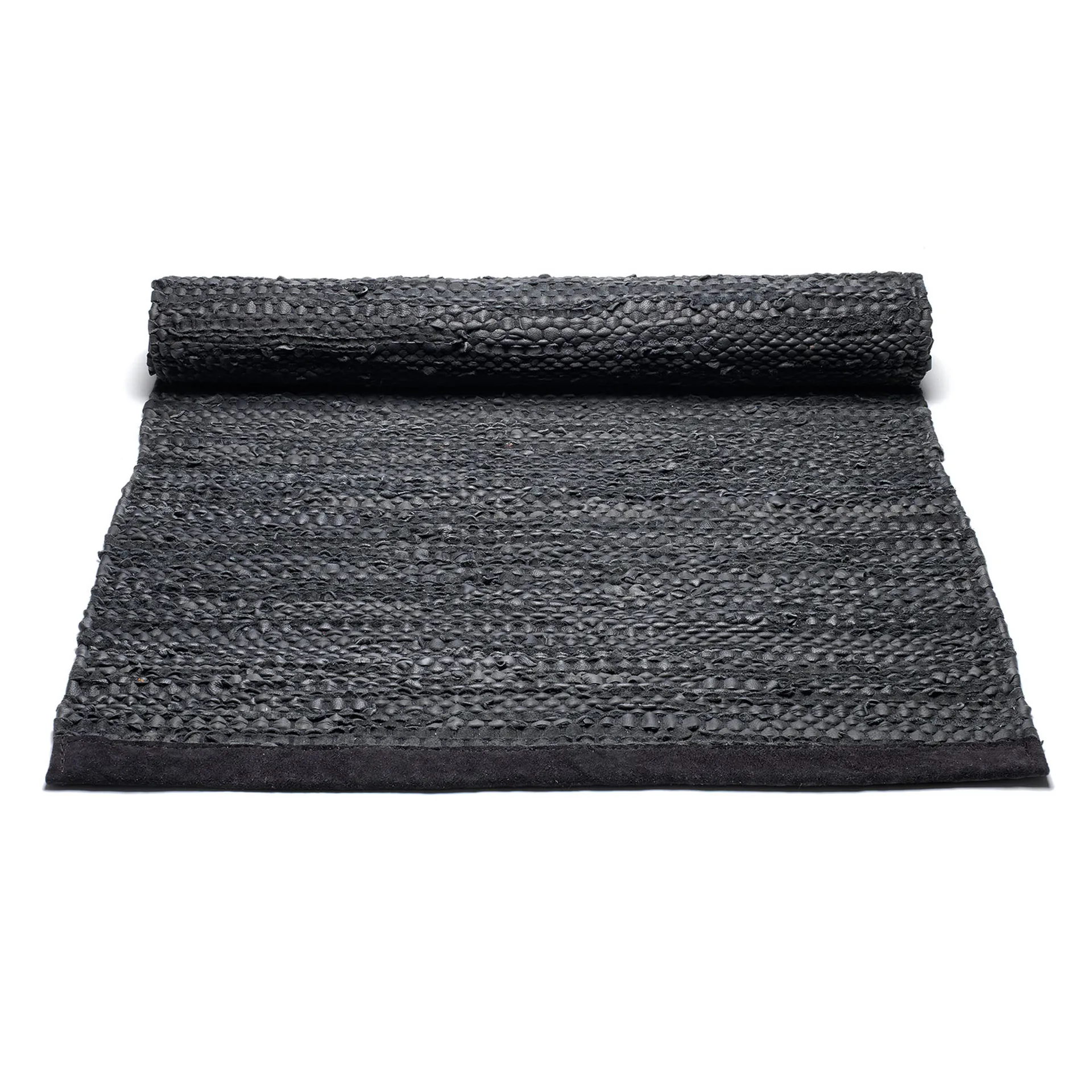 Leather matta 75x300 cm, black (svart) Rug Solid