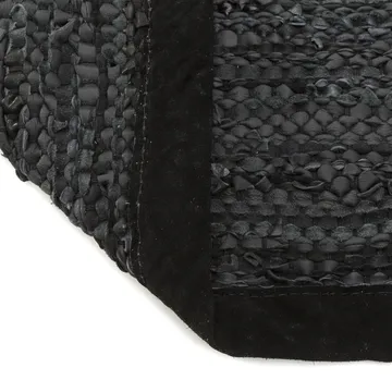 Leather matta 75x300 cm - black (svart) - Rug Solid