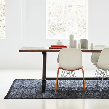 Leather matta 75x300 cm - black (svart) - Rug Solid