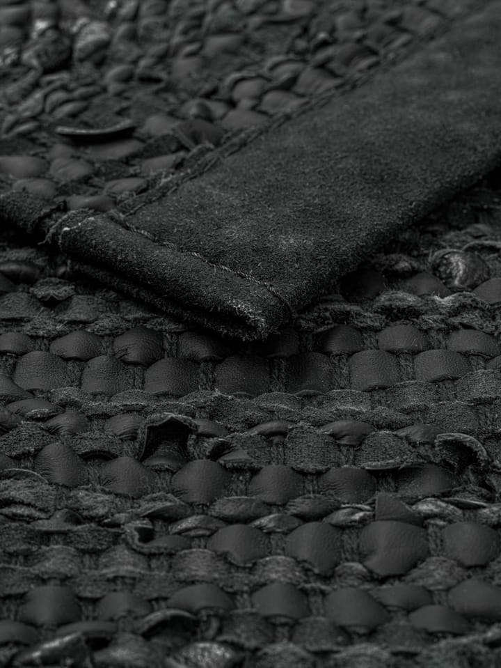 Leather matta 75x300 cm - dark grey (mörkgrå) - Rug Solid