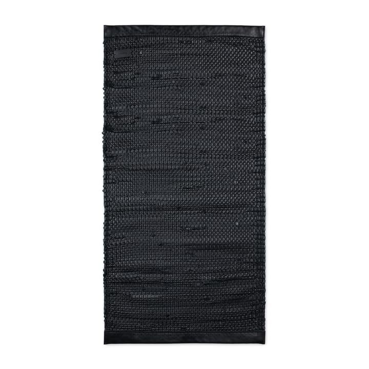 Porto lädermatta 65x135 cm - Matte Black - Rug Solid