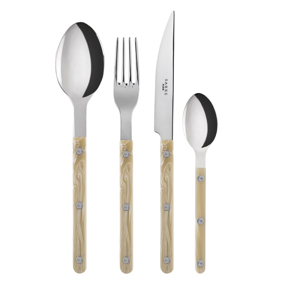 SABRE Paris Bistrot bestick 24 delar Horn | Skandinavisk Design | Bestickset | Beige