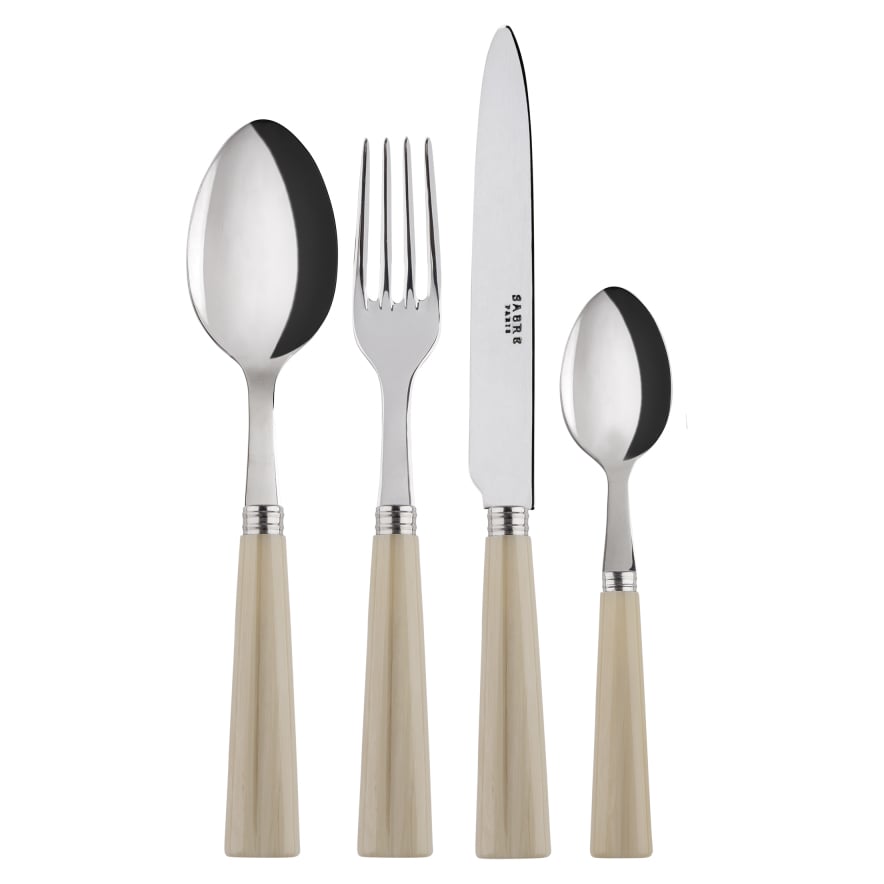 SABRE Paris Nature bestick 24 delar Horn | Skandinavisk Design | Bestickset | Beige