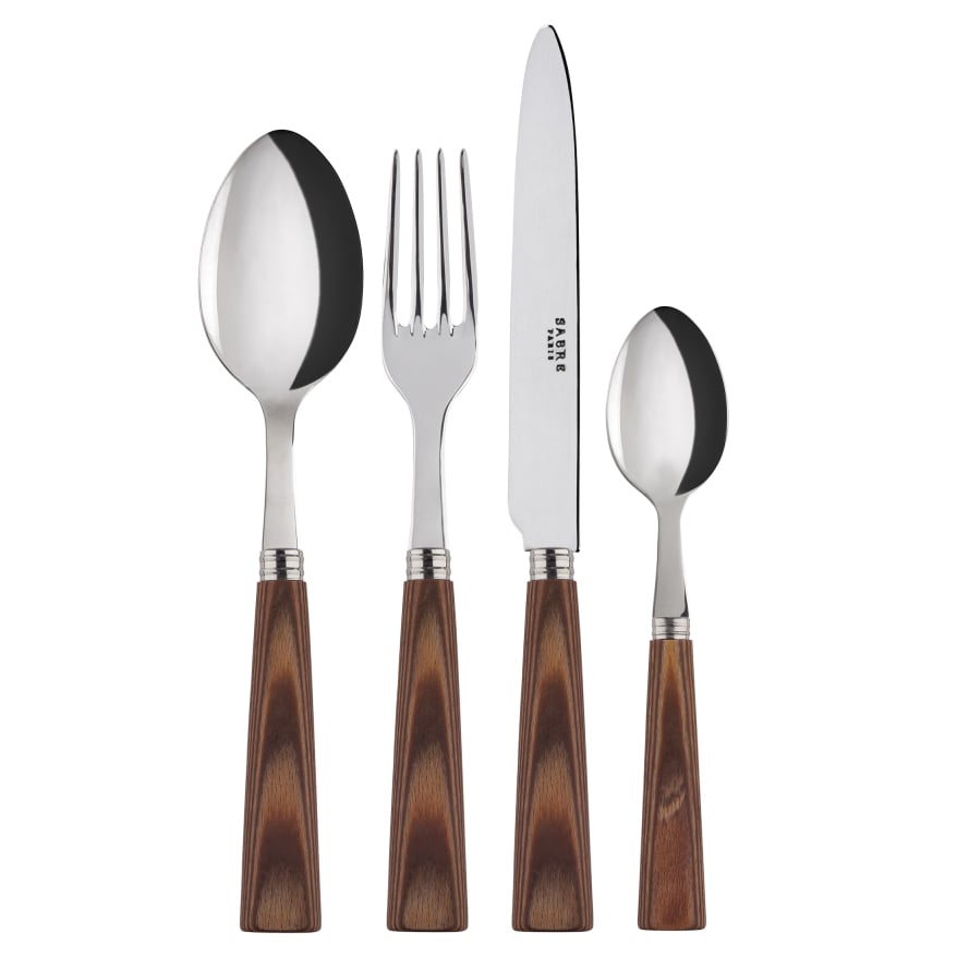 SABRE Paris Nature bestick 24 delar Natural wood | Skandinavisk Design | Bestickset | Brun