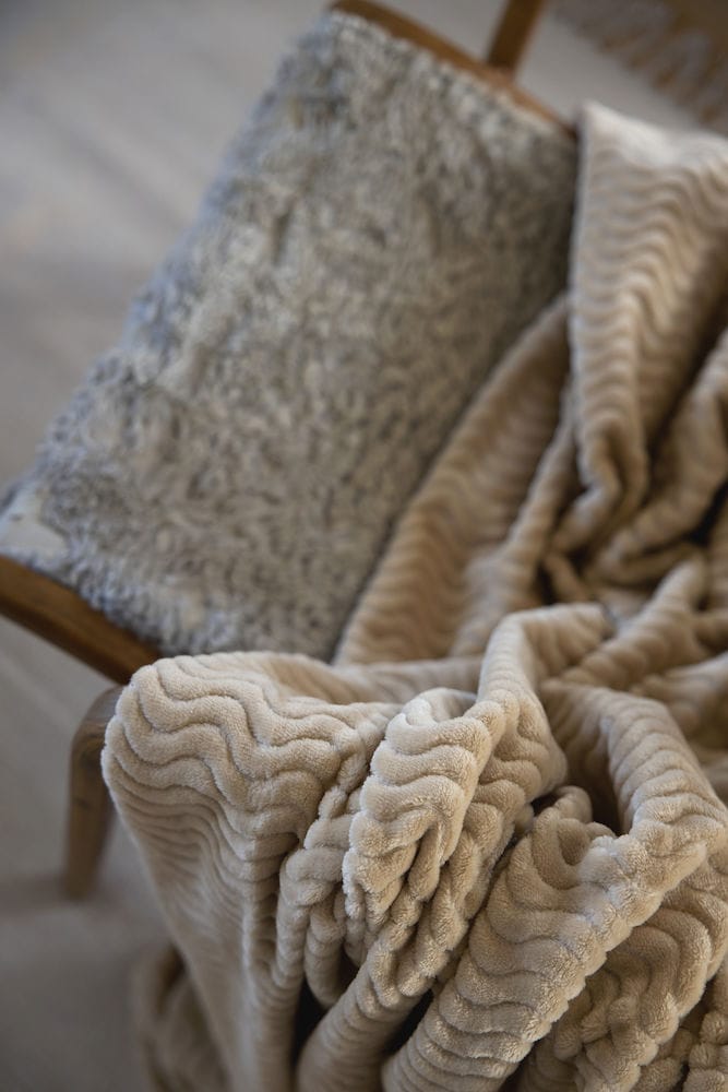 Agnes fleecepläd, Beige Sagaform