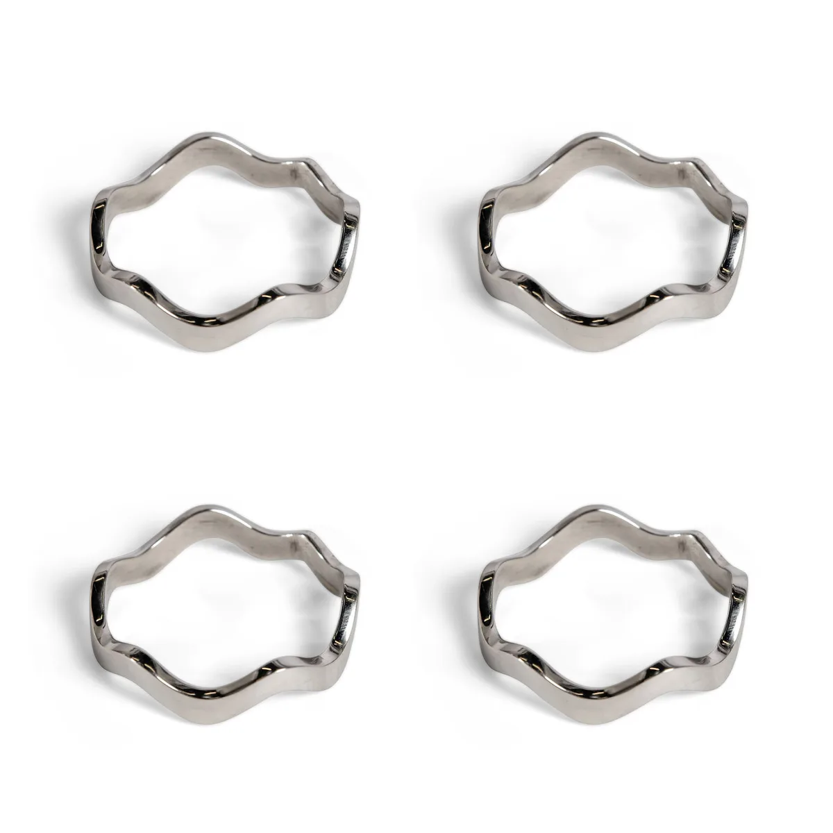 Sagaform Anna servettring 4-pack Silver