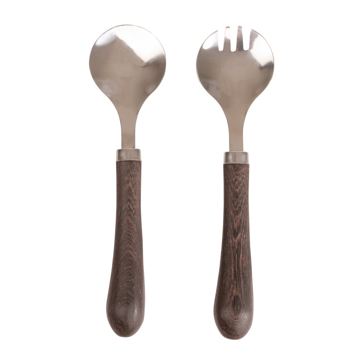 Sagaform Astrid salladsset Brun-silver | Skandinavisk Design | Salladsbestick | Brun