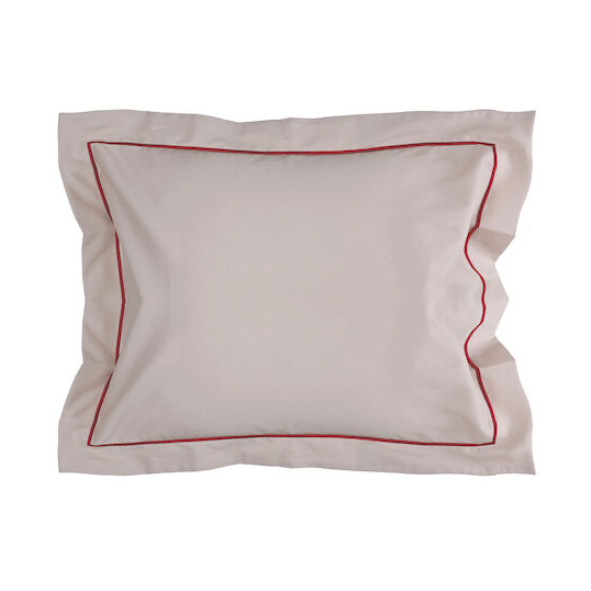 Sagaform Carl örngott 50x60 cm Beige-vinröd | Skandinavisk Design | Örngott | Grå