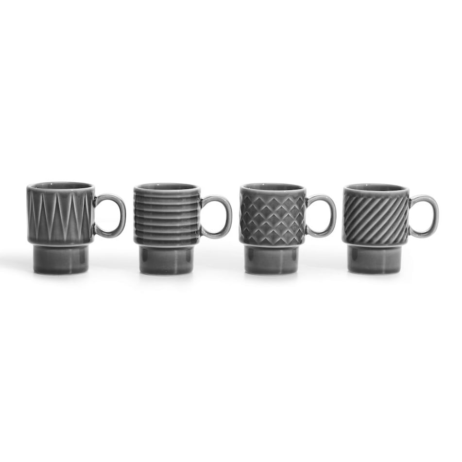 Sagaform Coffee & More espressokopp 4-pack Grå | Skandinavisk Design | Espressokoppar | Grå