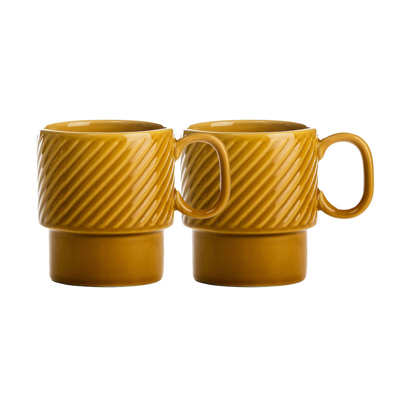 Sagaform Coffee & More kaffemugg 2-pack Gul | Skandinavisk Design | Kaffekoppar | Gul