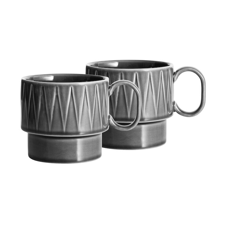 Sagaform Coffee & More temugg 2-pack Grå | Skandinavisk Design | Kaffekoppar | Grå